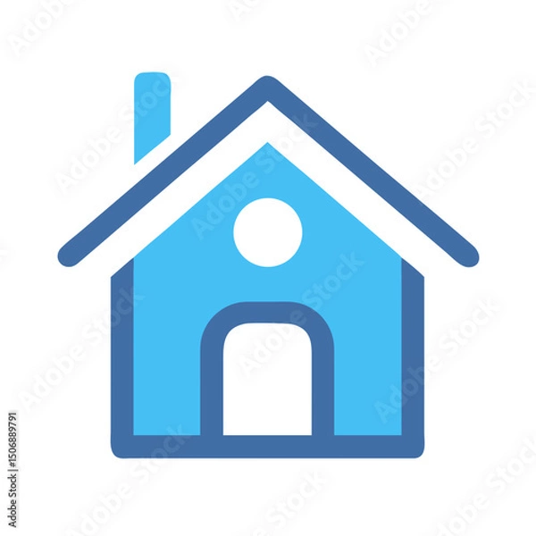 Fototapeta Modern minimal house icon on White Background illustration