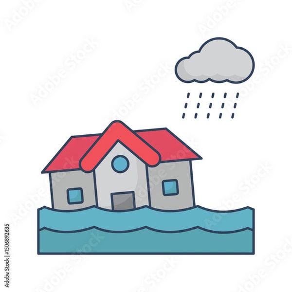 Fototapeta natural disaster :Vector Icon which can easily modify or edit