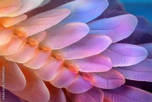 Fototapeta Beautiful close-up of colorful flower petals showcasing vibrant colors and intricate patterns in natural light