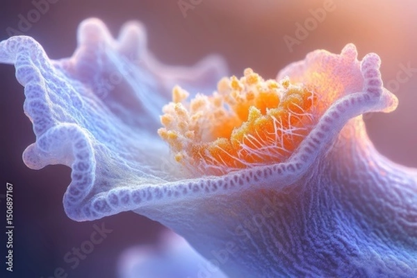 Fototapeta Vivid coral bloom under soft light in a serene underwater environment showcasing intricate structures and vibrant colors