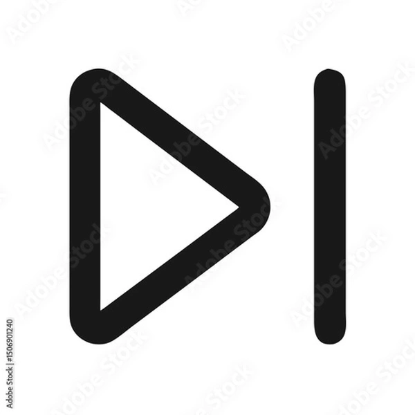 Fototapeta Black forward skip media player icon isolated element