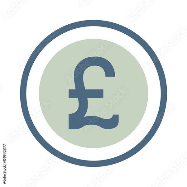Fototapeta Pound sterling icon isolated on White Background simple design