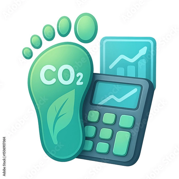 Fototapeta Carbon Footprint Calculator Icon