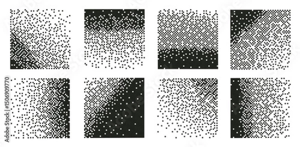 Fototapeta Disintegration pixel effect illustration. Vector rectangle elements