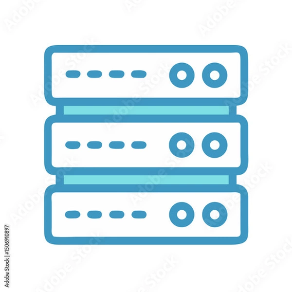 Fototapeta Minimal server stack icon design against White Background