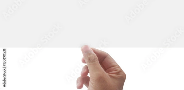Fototapeta Creative hand gesture demonstration studio setting video content minimalist environment close-up view artistic expression