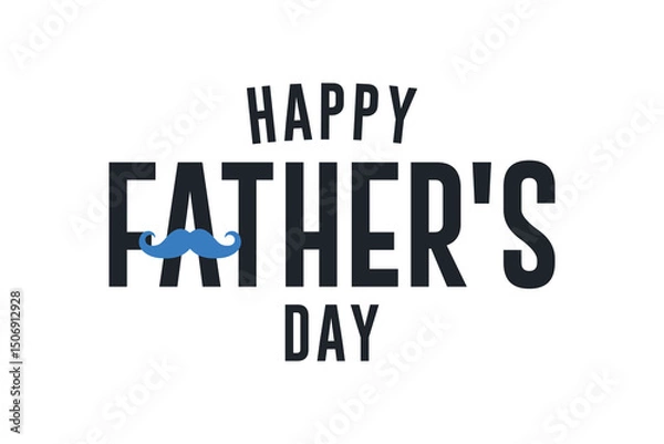 Obraz Minimal happy fathers day greeting card vector illustration. father's day typography banner, background, poster