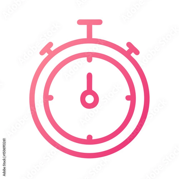Fototapeta Stopwatch icon in pink gradient on White Background