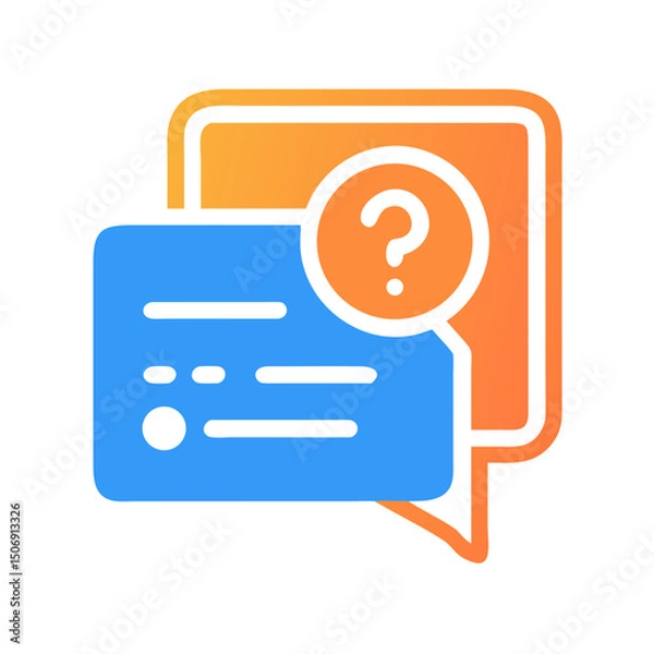 Fototapeta Illustration of two speech bubbles one has question mark