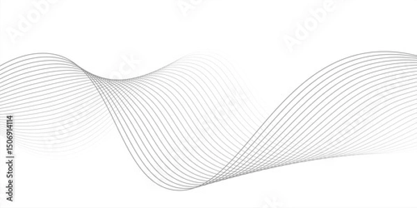 Fototapeta Abstract color smooth stripe dynamic wave line on a white stylized line art background. Design element technology suit for banner, poster, cover, brochure, flyer, website. vector illustration