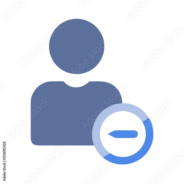 Fototapeta User profile icon with removal button on White Background