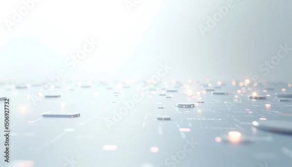 Obraz Abstract Surface with Glowing Elements