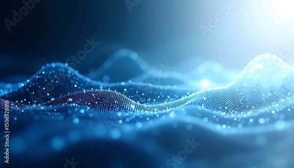 Obraz Abstract Wavy Data Landscape