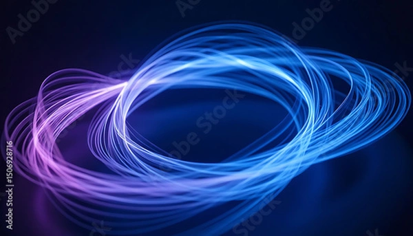 Obraz Abstract Light Trail Loop in Blue and Purple