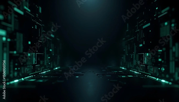 Obraz Abstract Technology Circuit Board Dark Background