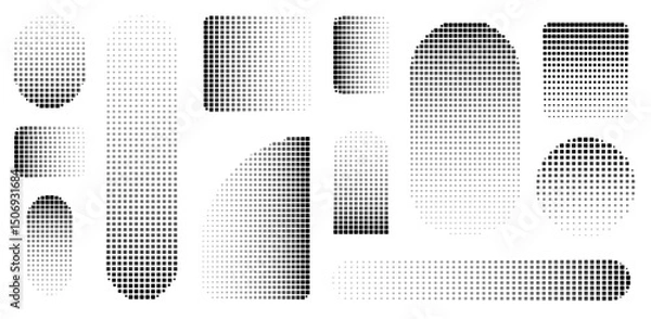 Fototapeta Disintegration pixel effect illustration. Vector rectangle elements