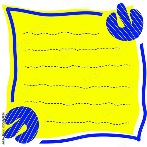 Fototapeta hand drawn style cute memo sticker. abstract shapes of speech bubble. Square chat box. Sweet retro label tag collection for text and note.