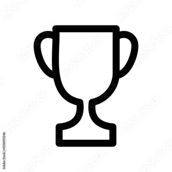 Fototapeta Trophy line icon, for winners of champion cup, sport award. Goblet icon. Ceremony contest cup icon. Champion cup winner trophy award. Success concept vector illustration. Editable stroke