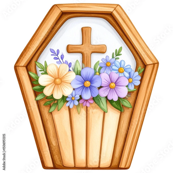 Fototapeta watercolor-style Halloween desserts, featuring cupcakes, donuts, candy, parfaits, Perfect for seasonal designs, stickers, scrapbooks, and party invitations. This charming set blends horror 