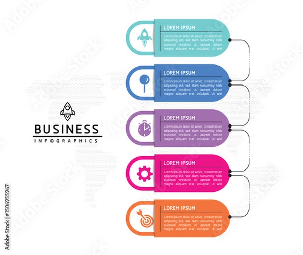 Obraz Vector business Presentation Connecting Steps Infographic Template