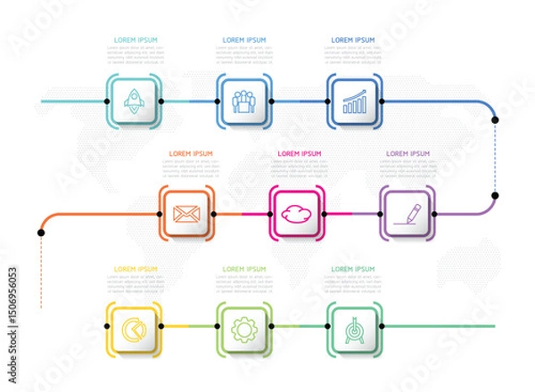 Obraz Vector business Presentation Connecting Steps Infographic Template