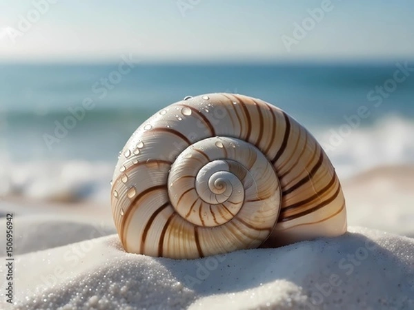 Fototapeta Seashell on the Beach: A Coastal Serenity