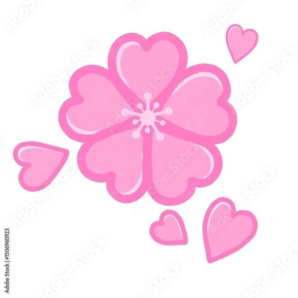 Obraz 春の桜｜やさしいハートの花びら