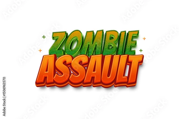 Obraz Zombie Assault Transparent 3D Text Style