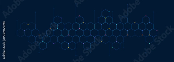 Fototapeta Abstract geometric figures and dots.
