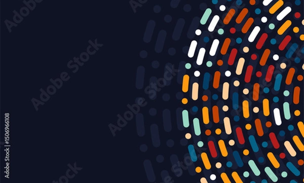 Fototapeta Circle dash dot background. Big data visualization concept.