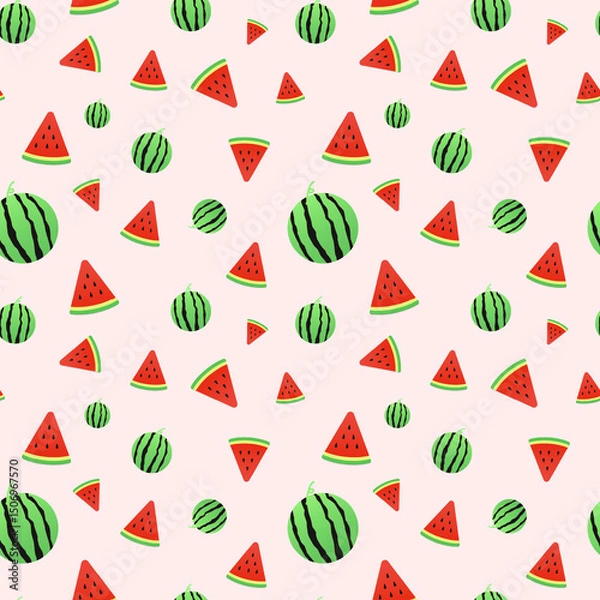 Fototapeta seamless pattern with watermelon