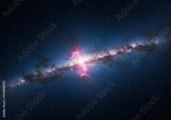 Fototapeta Cosmic Collision: A Vibrant Nebula in Deep Space