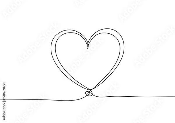 Fototapeta Hand-Drawn Heart Symbol: Simple Line Art Graphic
