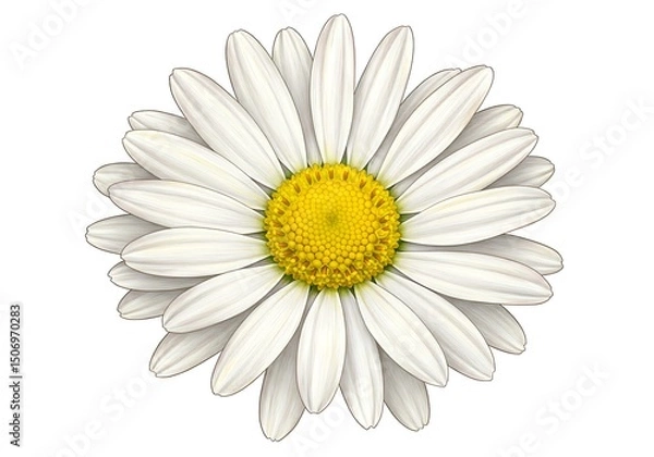 Fototapeta Daisy Flower: Close-Up Macro Photography of White Petals and Yellow Center
