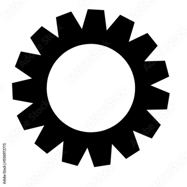 Fototapeta Gears shapes line icons. Flat machine gear icon. Wheel cogwheel vector. Simple outline isolated elements. Black gear.