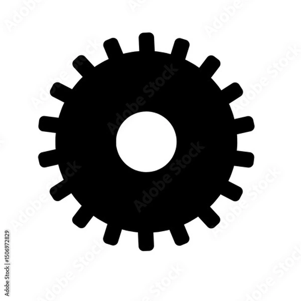 Fototapeta Gears shapes line icons. Flat machine gear icon. Wheel cogwheel vector. Simple outline isolated elements. Black gear.