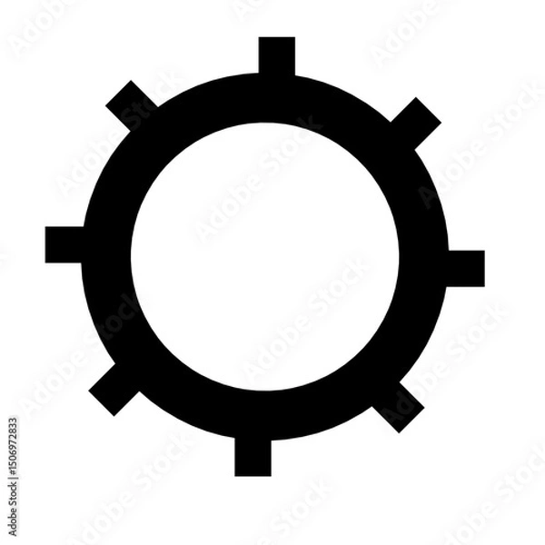 Fototapeta Gears shapes line icons. Flat machine gear icon. Wheel cogwheel vector. Simple outline isolated elements. Black gear.
