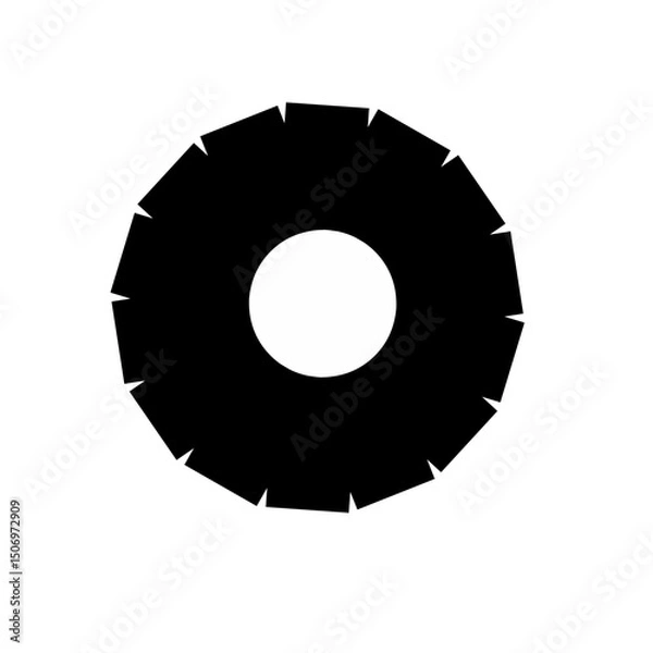 Fototapeta Gears shapes line icons. Flat machine gear icon. Wheel cogwheel vector. Simple outline isolated elements. Black gear.