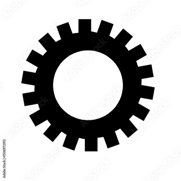 Fototapeta Gears shapes line icons. Flat machine gear icon. Wheel cogwheel vector. Simple outline isolated elements. Black gear.