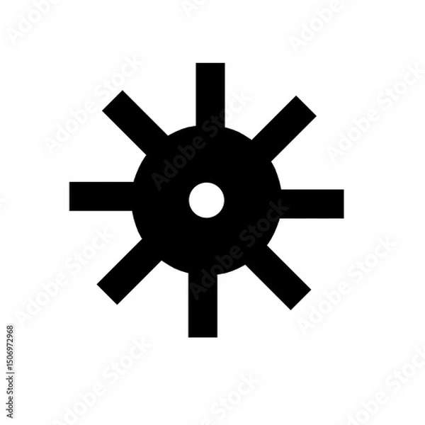 Fototapeta Gears shapes line icons. Flat machine gear icon. Wheel cogwheel vector. Simple outline isolated elements. Black gear.
