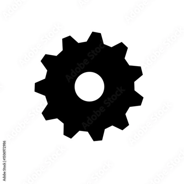 Fototapeta Gears shapes line icons. Flat machine gear icon. Wheel cogwheel vector. Simple outline isolated elements. Black gear.