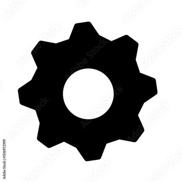 Fototapeta Gears shapes line icons. Flat machine gear icon. Wheel cogwheel vector. Simple outline isolated elements. Black gear.