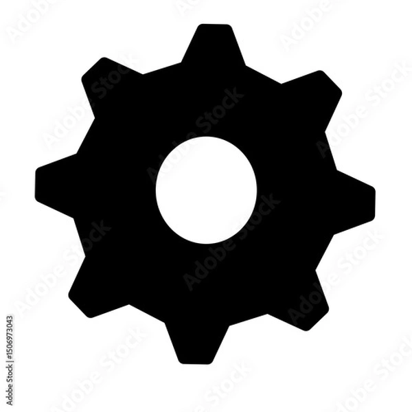 Fototapeta Gears shapes line icons. Flat machine gear icon. Wheel cogwheel vector. Simple outline isolated elements. Black gear.