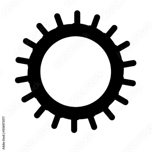 Fototapeta Gears shapes line icons. Flat machine gear icon. Wheel cogwheel vector. Simple outline isolated elements. Black gear.