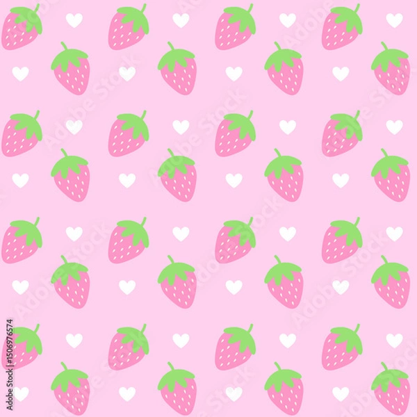 Fototapeta seamless pattern with strawberries