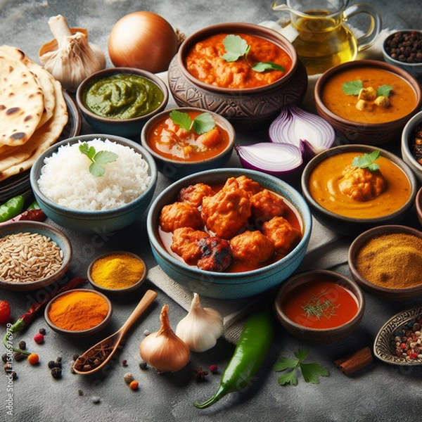 Obraz indian chicken curry with rice