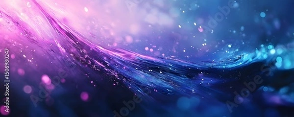 Fototapeta An abstract background depicting a sense of speed and motion, with blue and purple lights.