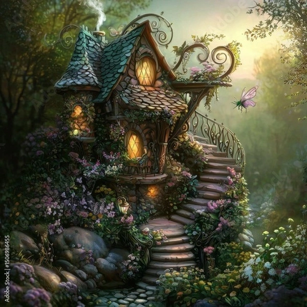 Obraz A dreamlike residence filled with fantastical residents and enchanting stories.