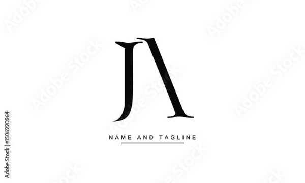 Fototapeta AJ, JA Abstract Letters Logo Monogram