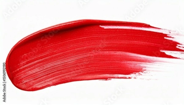 Fototapeta Abstract Bright Red color smear or brush isolated on background, watercolor paint stoke for element decoration or banner.